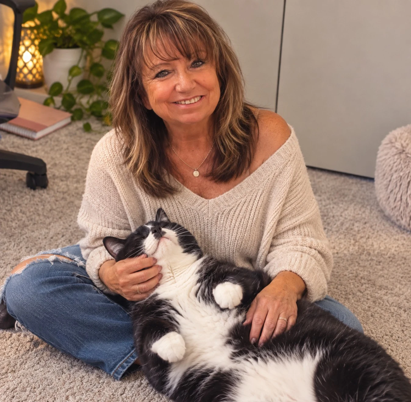 Mama and cat together